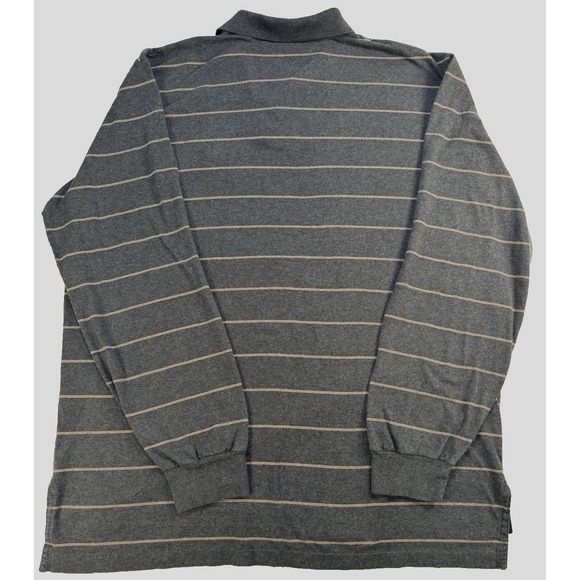 Polo Ralph Lauren Shirt Mens XL Charcoal Striped Rugby Polo 100% Pima Cotton - Picture 5 of 8